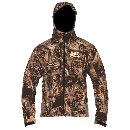 AVES drifter jacket camo best duck hunting mid-weight 4-way stretch outer layer jacket / coat front