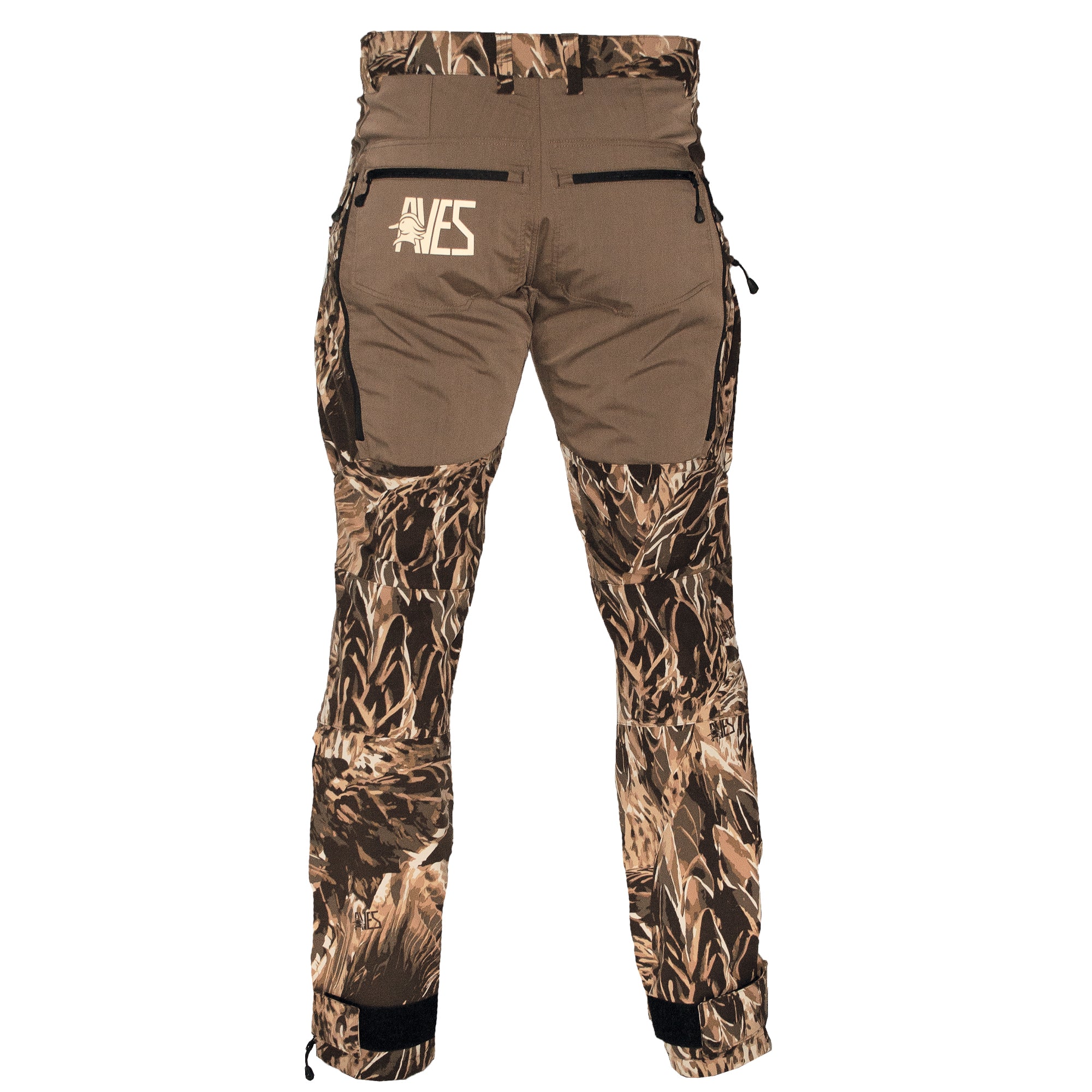 AVES drifter pant camo best duck hunting mid-weight 4-way stretch outer layer pant back