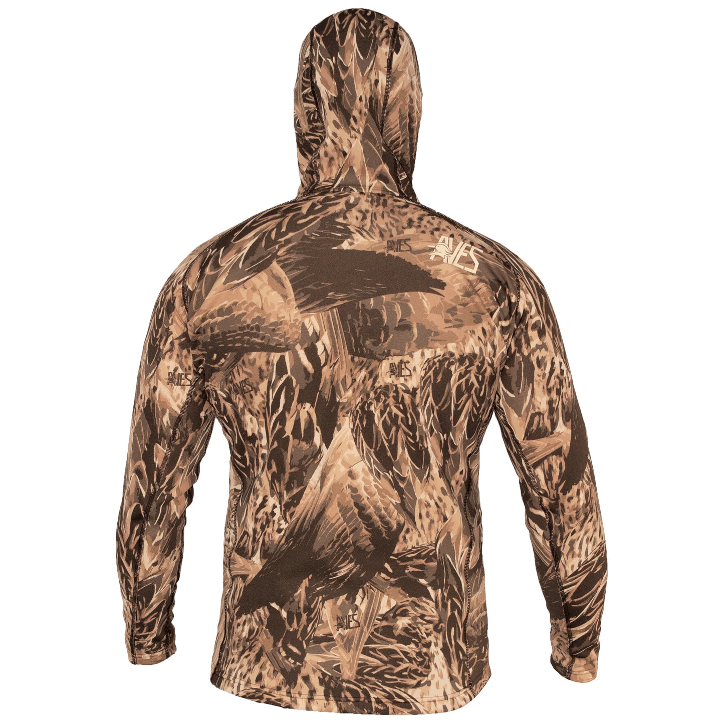 AVES Stratum Camo best duck hunting mid-weight hoodie back