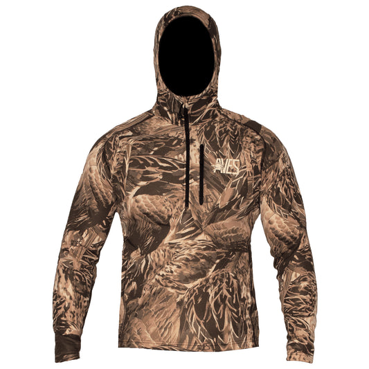 AVES Stratum Camo best duck hunting mid-weight hoodie front