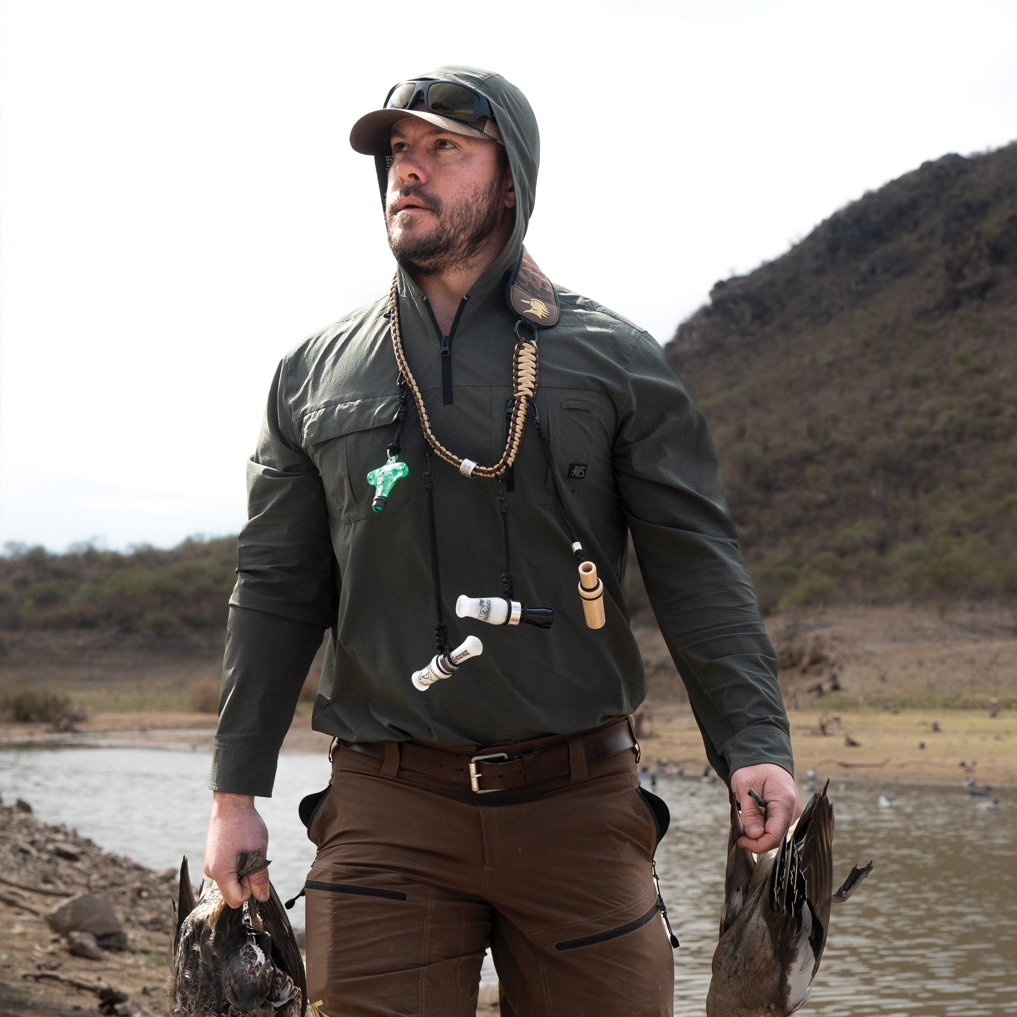 AVES Dot.Air Long Sleeve Hoodie Olive Green top-rated hunting gear lightweight 360 degree breathability field work