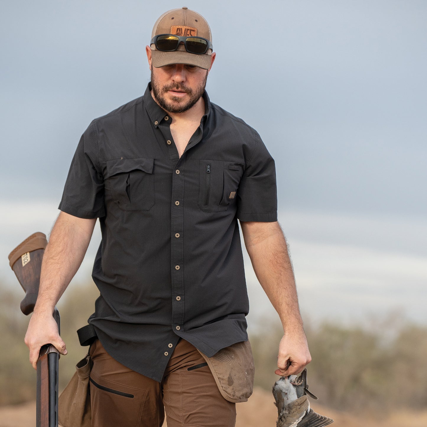 AVES Dot.Air Short Sleeve Shirt Slate best hunting gear lightweight 360 degree breathability field work