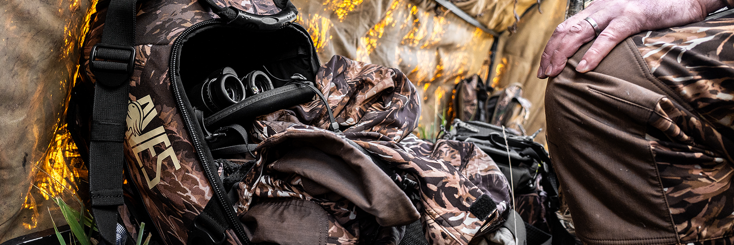 AVES Hybrid Elite Pack refuge camo best  duck hunting  adjustable shelves 40 liter backpack with gun holder shelves
