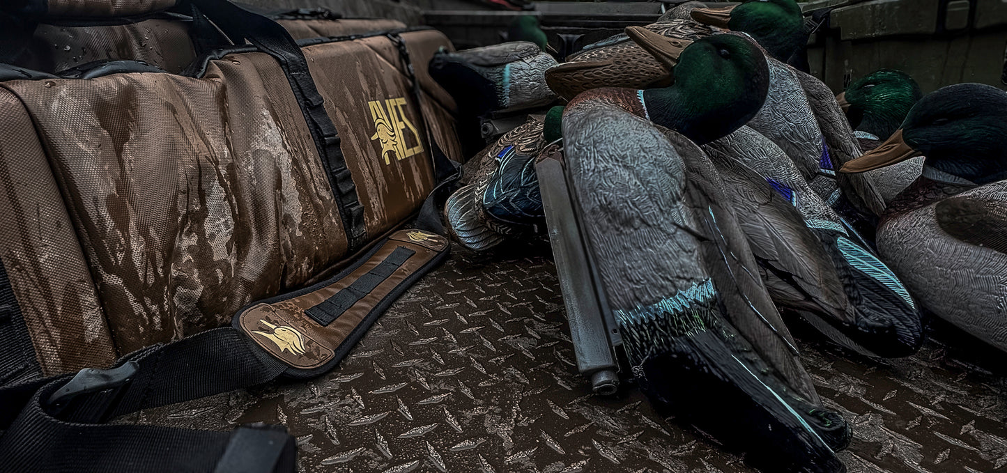 AVES Hybrid Hardshell Floating solid brown best duck hunting space saving travel and blind shotgun case waterproof