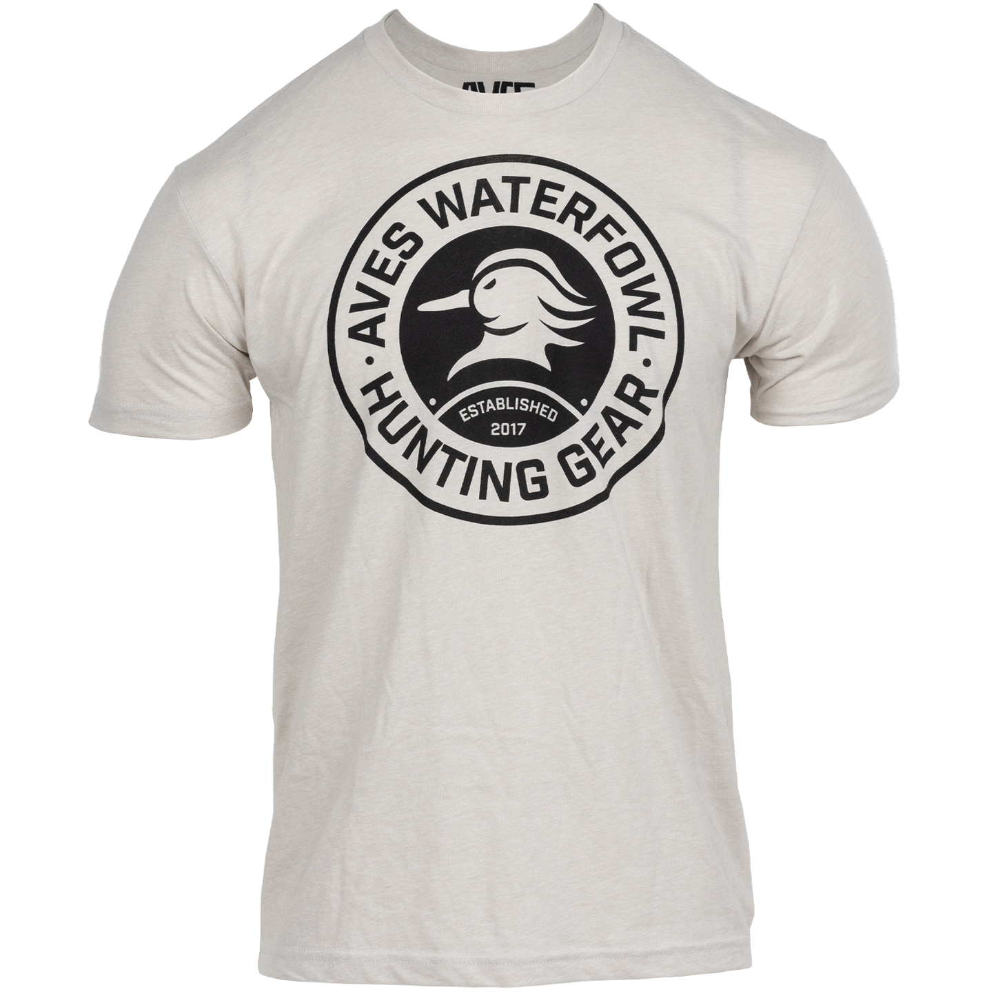 AVES Hunting Gear T-Shirt Tan Branded Logo Gear front