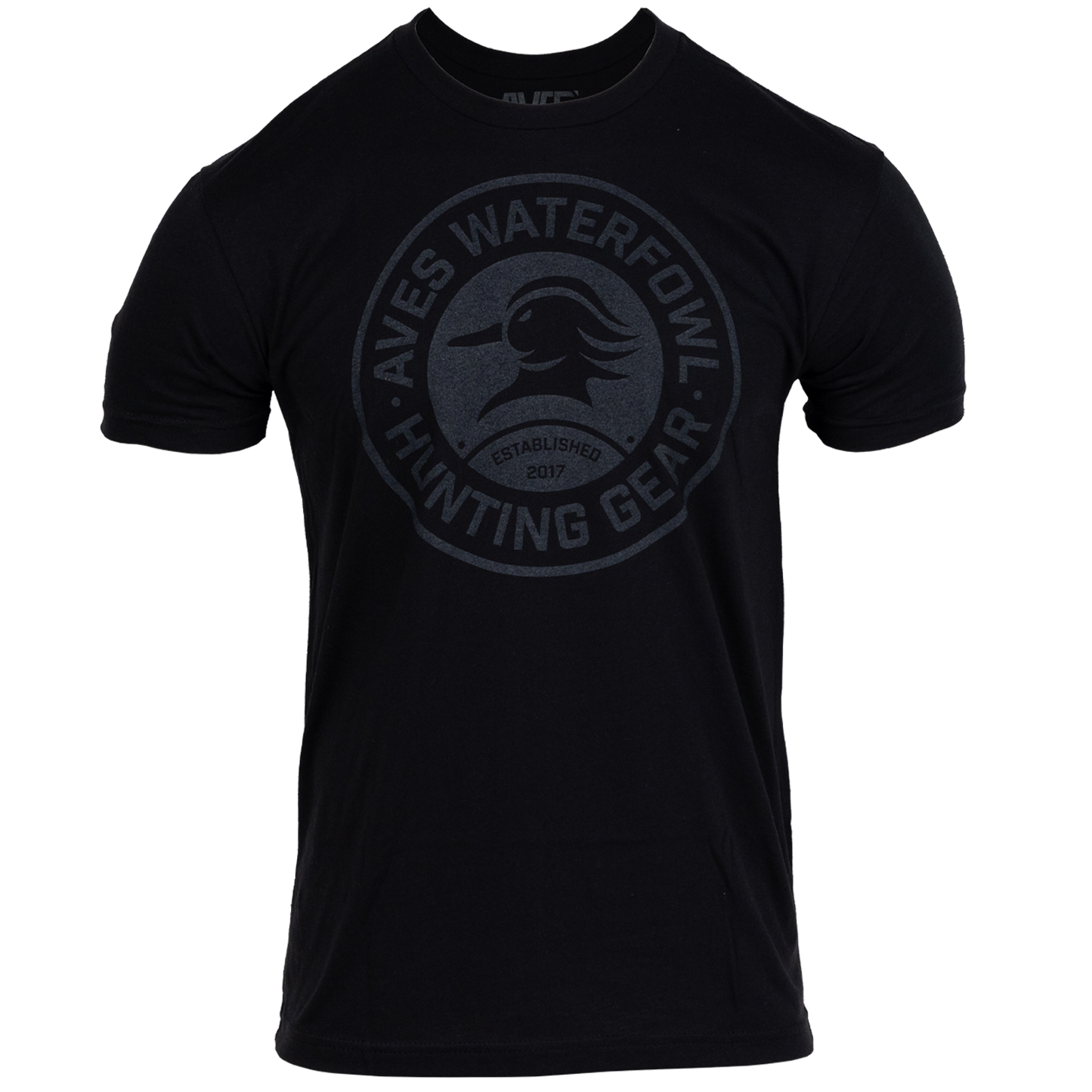 AVES Hunting Gear T-Shirt Black Branded Logo Gear front