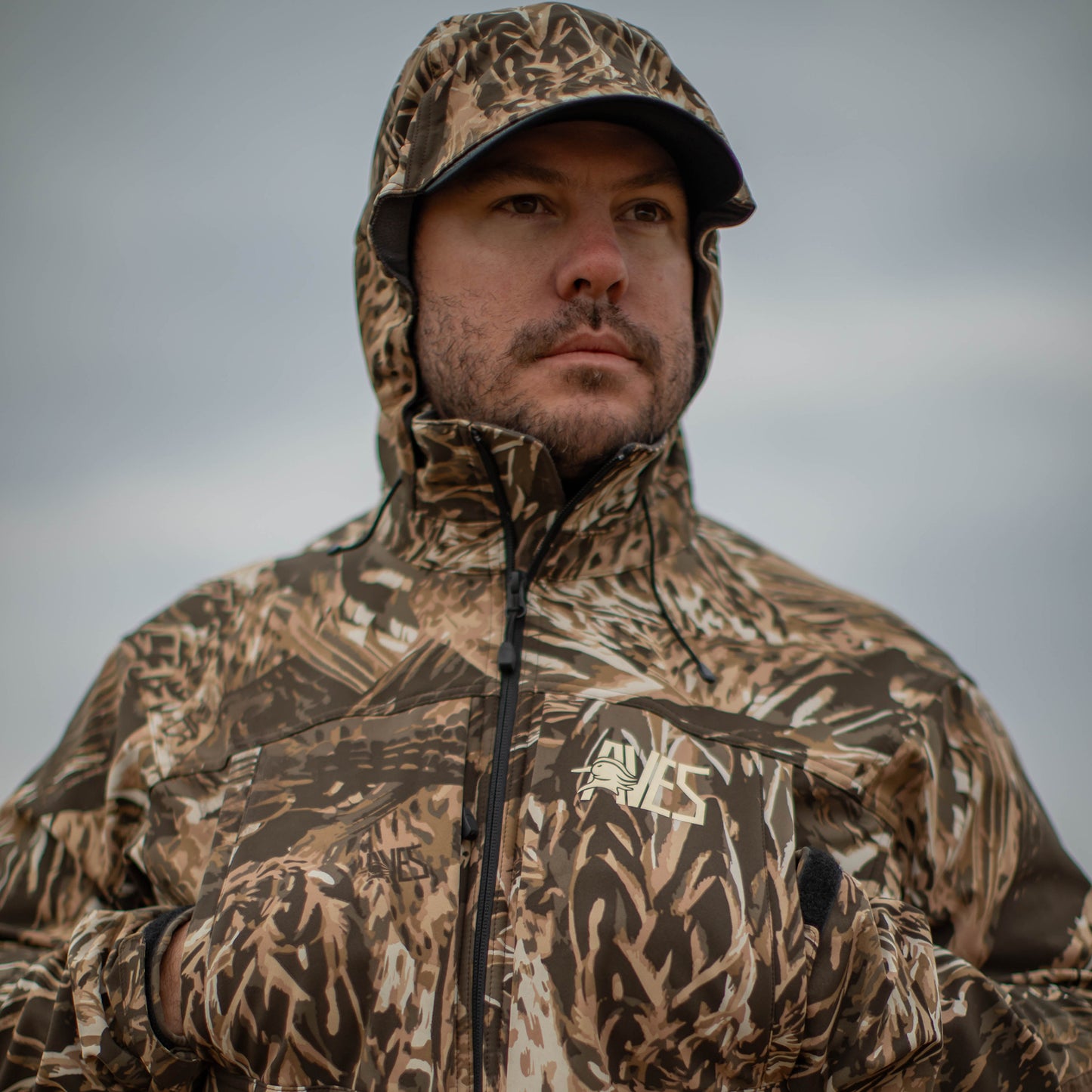 AVES drifter jacket camo best duck hunting mid-weight 4-way stretch outer layer jacket / coat high hand pockets