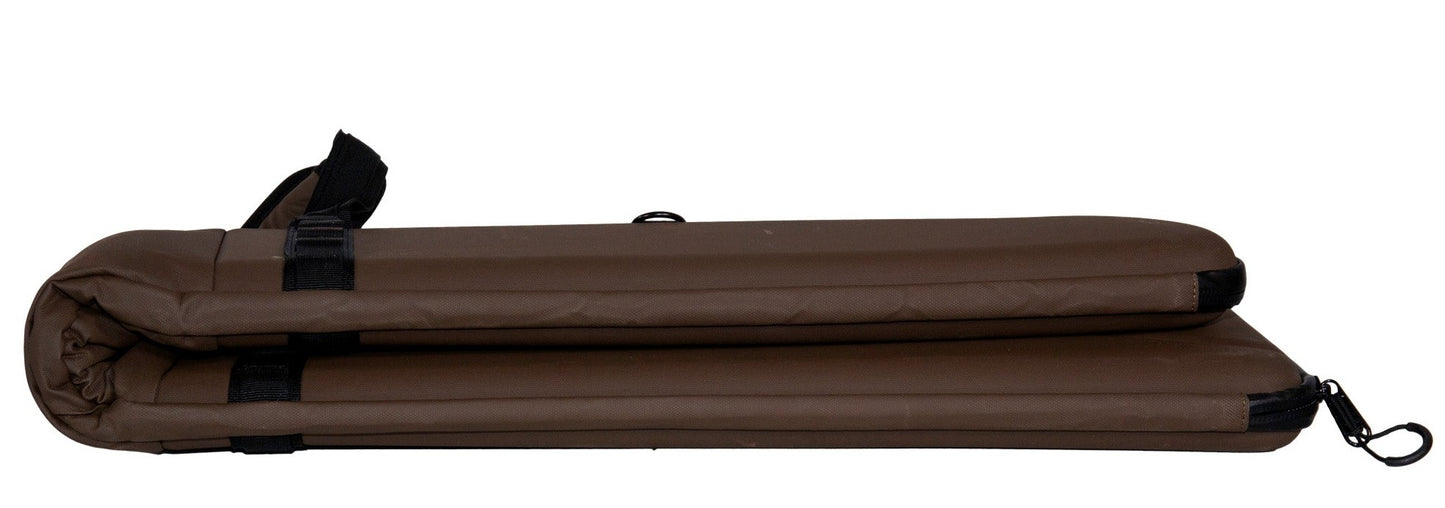 AVES Hybrid Hardshell Floating solid brown most-durable duck hunting space saving travel and blind shotgun case foldable side view