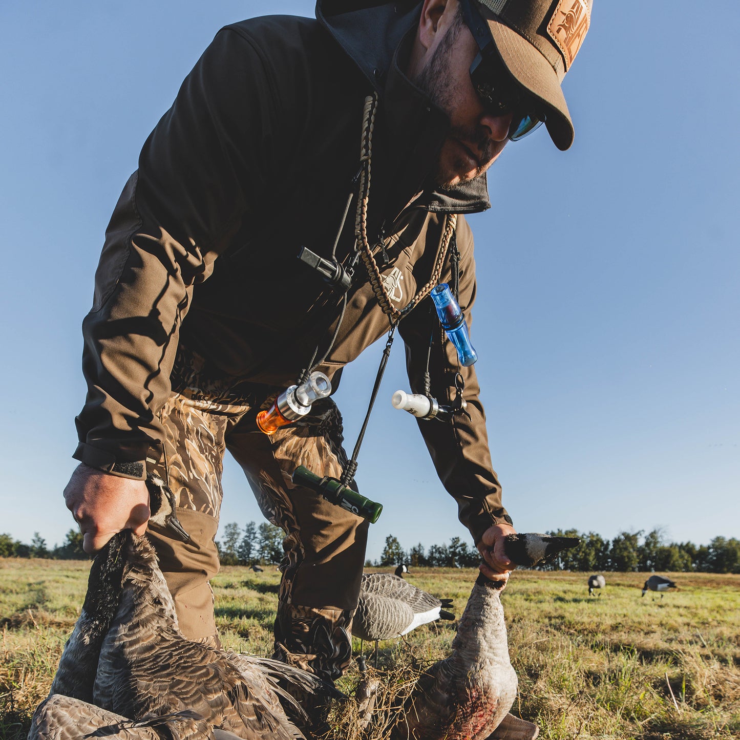 AVES Elite Call Lanyard refuge camo top-rated duck hunting versatile call lanyard different sized call straps