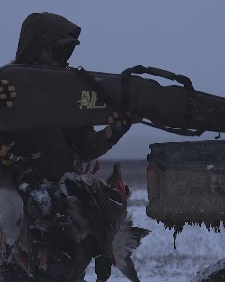 AVES Hybrid Hardshell Floating solid brown most durable  waterfowl hunting  space saving travel and blind shotgun case complete video overview