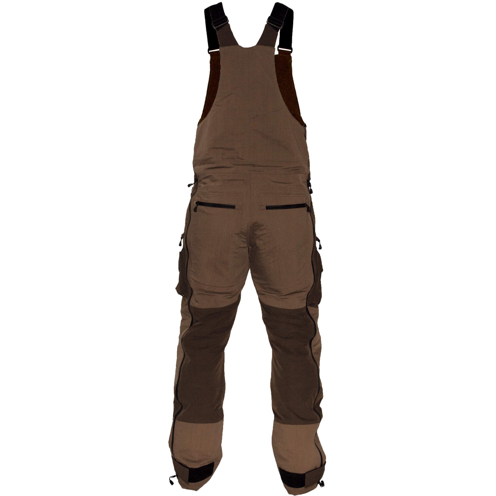 AVES Bering Bibs solid brown best duck hunting  cold weather waterproof insulated bibs back