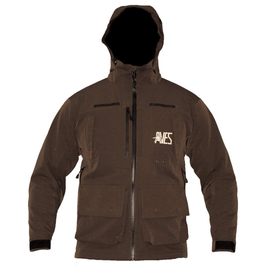 AVES Bering Jacket solid brown best duck hunting cold weather waterproof insulated jacket front