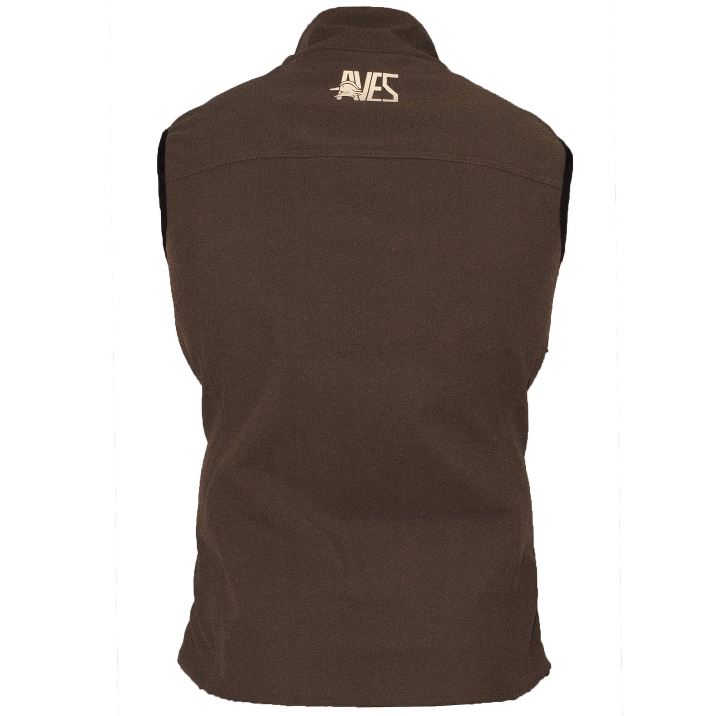 AVES drifter vest solid brown best goose hunting mid-weight 4-way stretch layering vest back