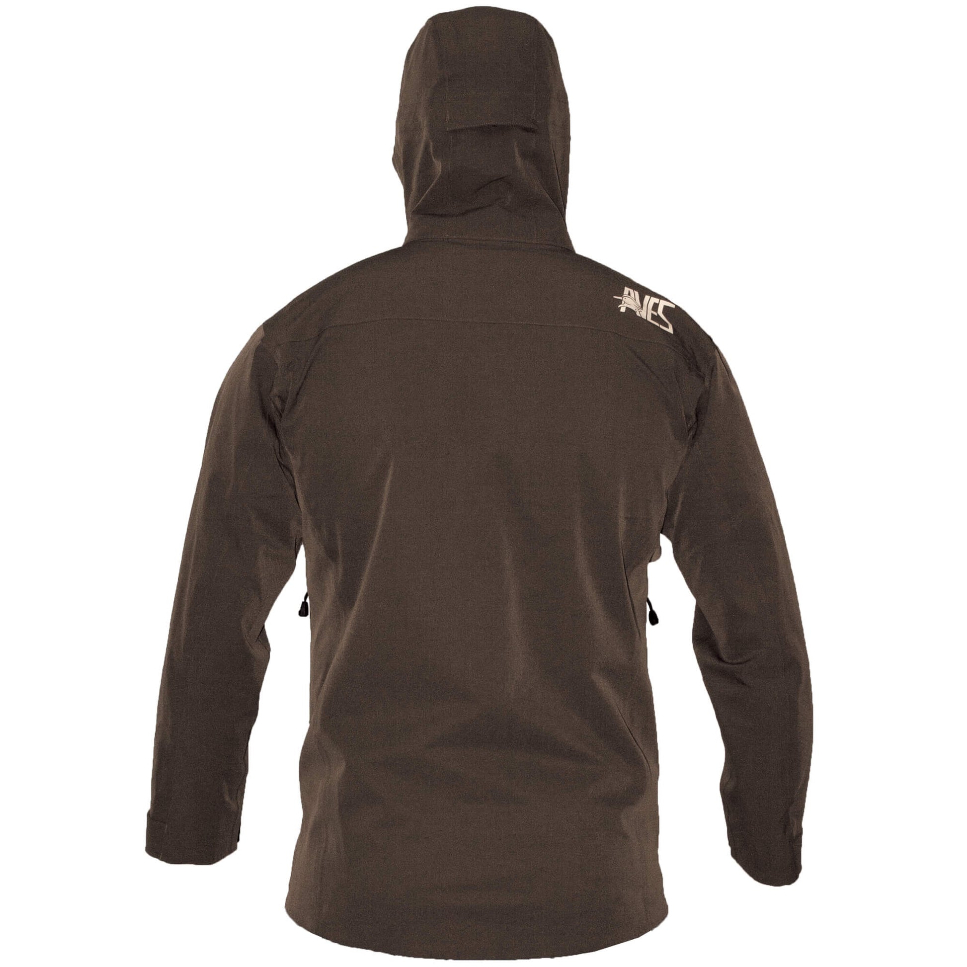 AVES Wading Storm Shell solid brown best goose hunting  waterproof quiet stretch rain jacket back