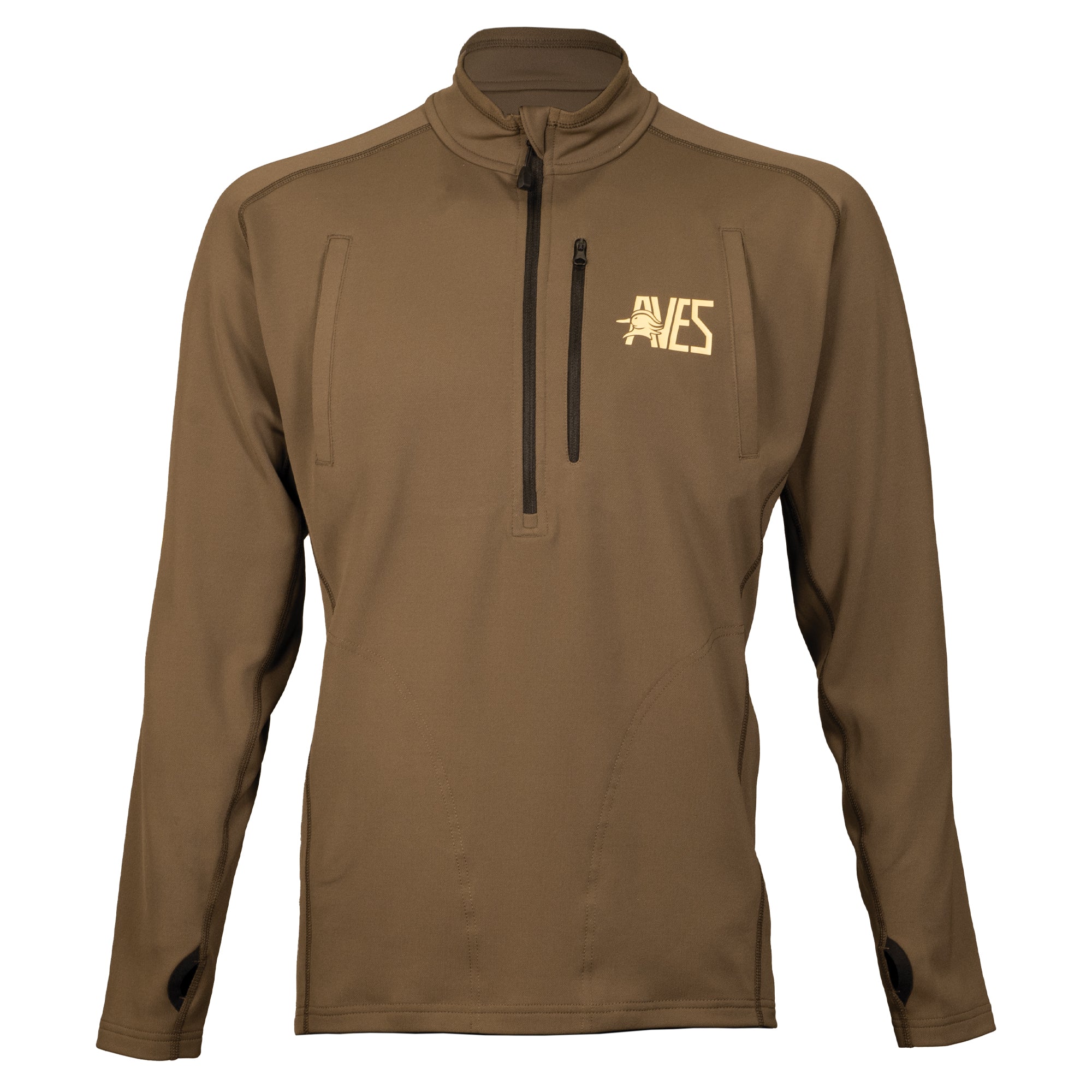 Aves midway 203 pullover brown top-rated duck hunting light weight half zip front  
