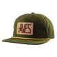AVES Leather Patch Rope Hat Olive Green  Branded Logo Gear   front