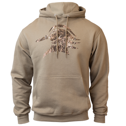 AVES Duck Refuge Hoodie Coyote Brown  Branded Logo Gear  hoodie Front