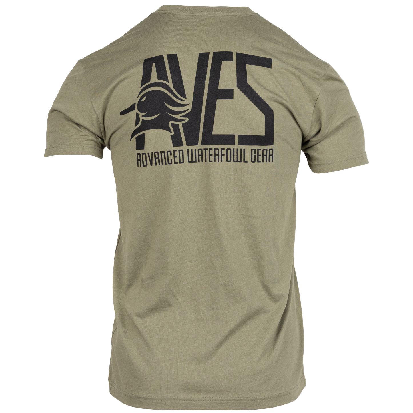 AVES Classic Logo T-Shirt Olive  Branded Logo Gear Back 