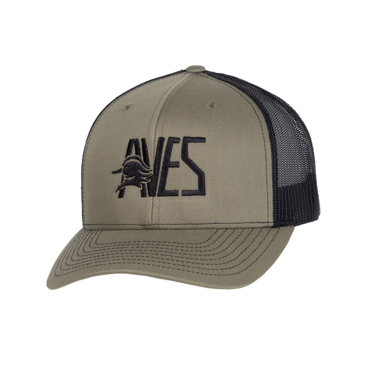 AVES Trucker Hat Tan Branded Logo Gear Front