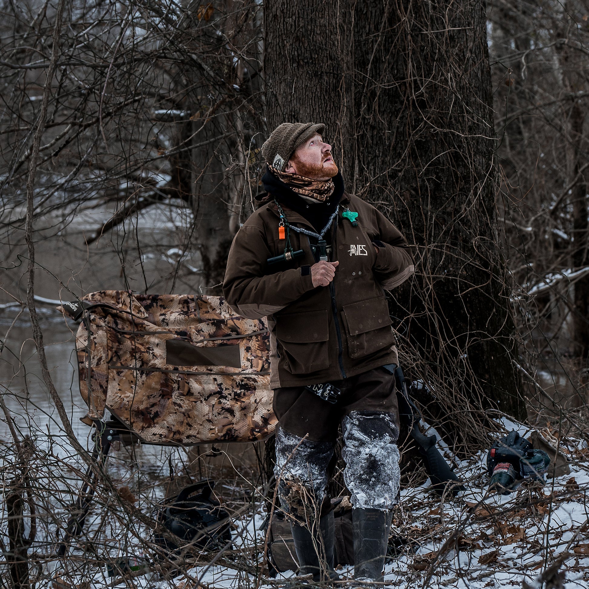 AVES Bering Jacket solid brown best  duck hunting  cold weather waterproof insulated coat high hand pockets