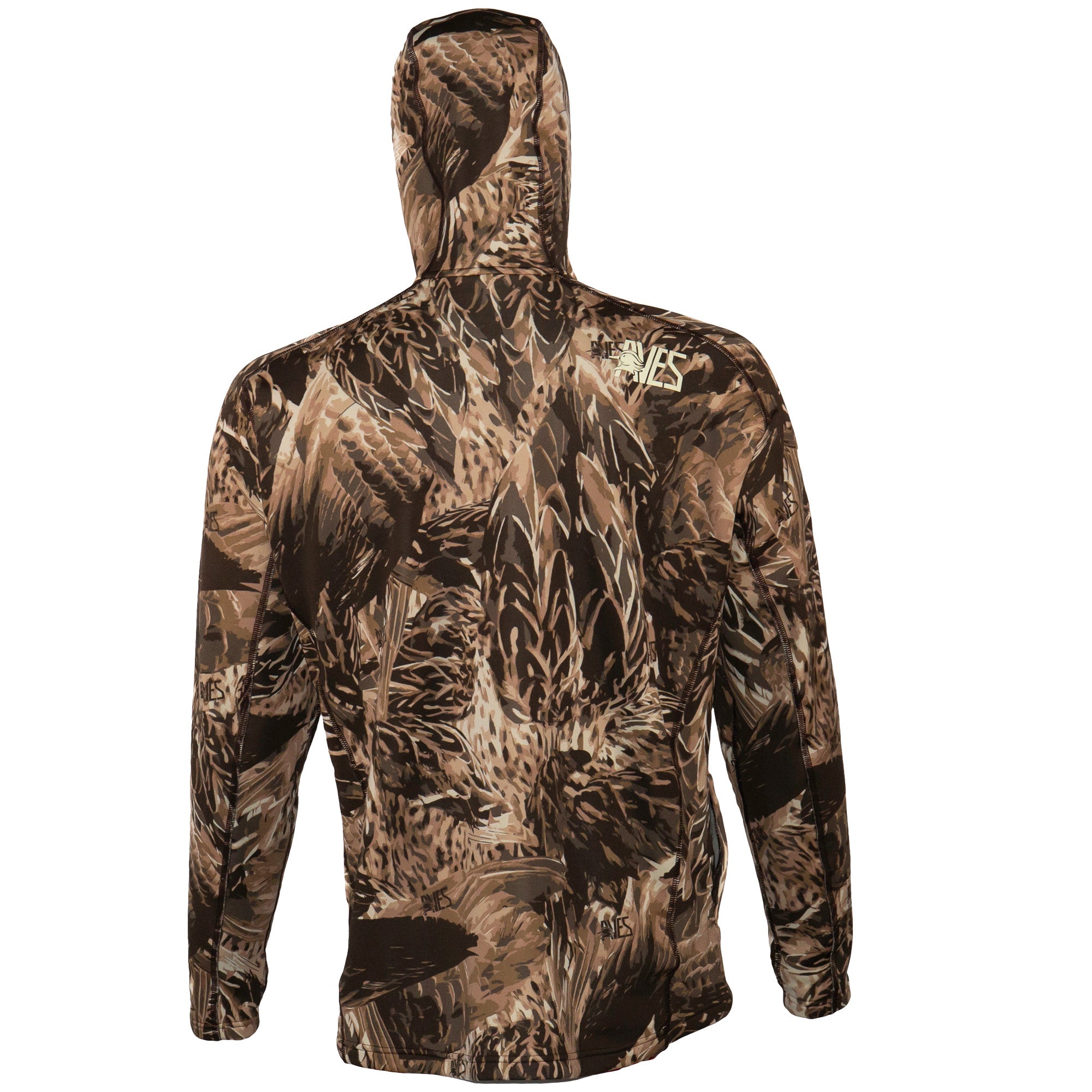 AVES Stratum Camo 5-star waterfowl mid-weight hoodie back