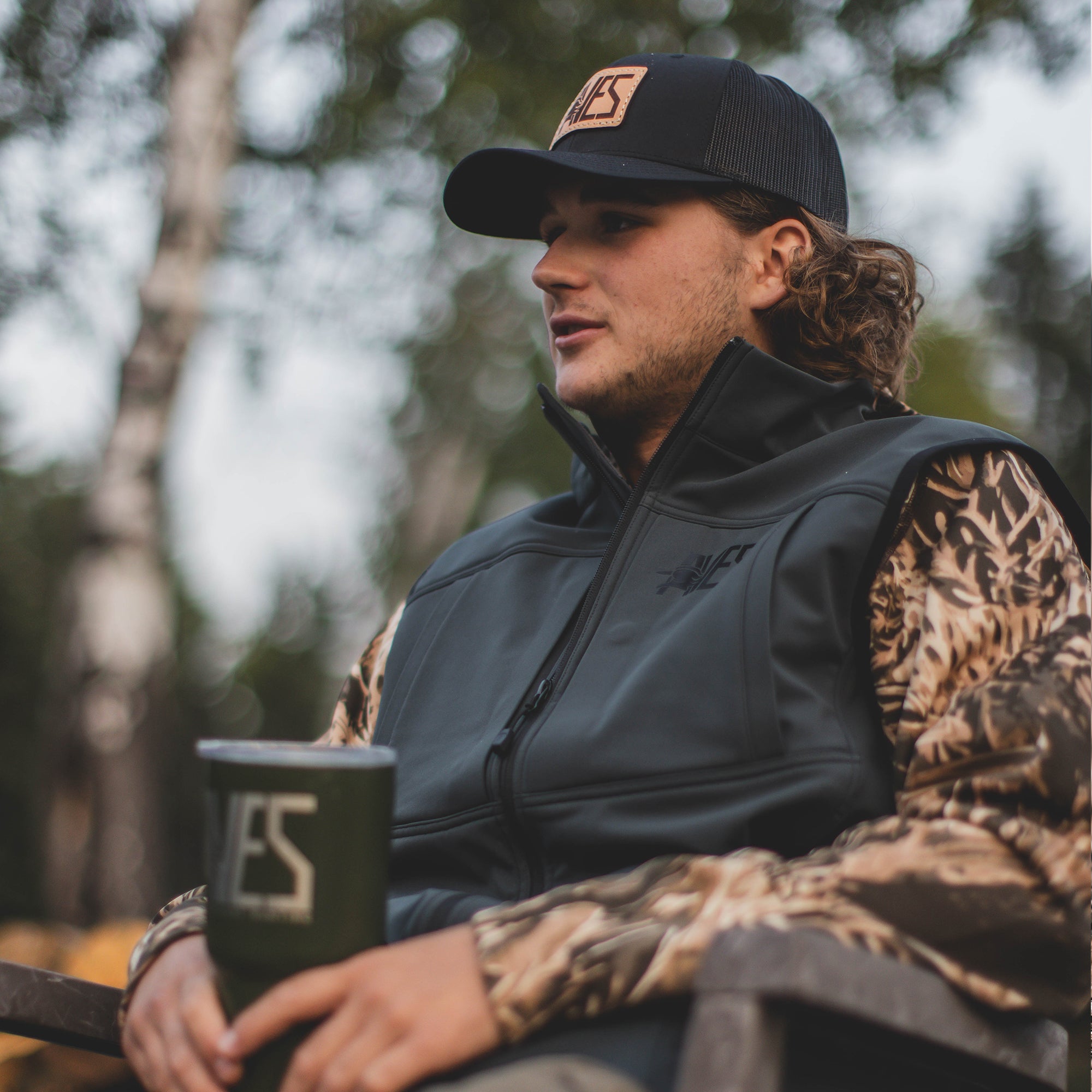 AVES drifter vest solid gray 5-star waterfowl  mid-weight 4-way stretch layering vest scouting 