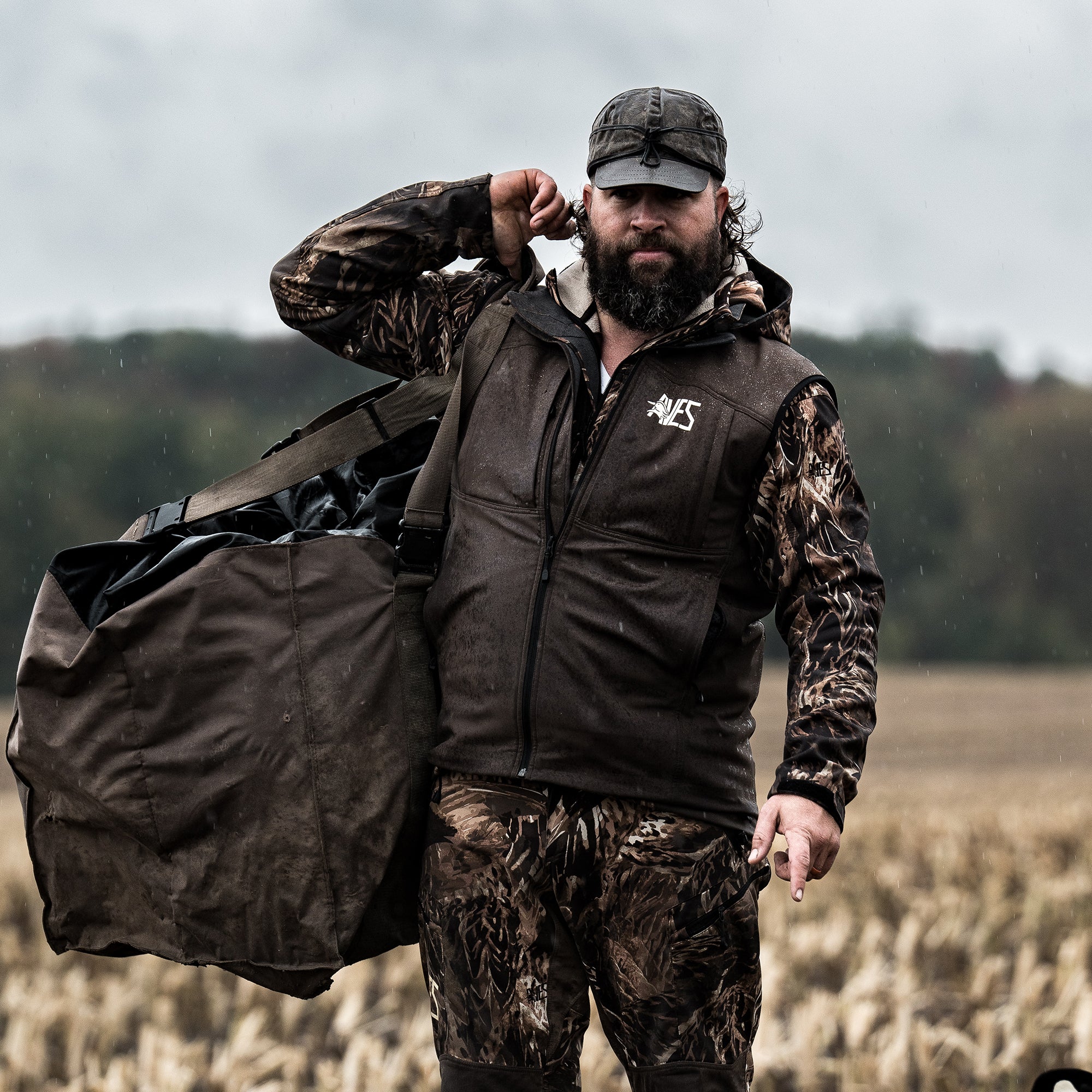 AVES drifter vest solid brown  best  duck hunting  mid-weight 4-way stretch layering vest water resistant 