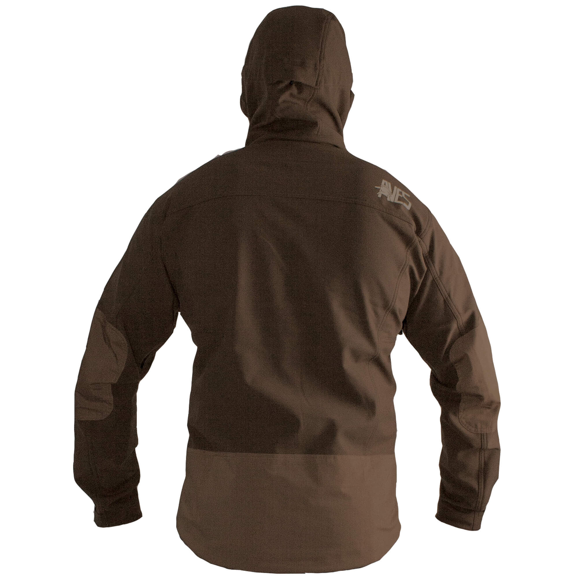 AVES drifter jacket solid brown  top-rated waterfowl  mid-weight 4-way stretch outer layer jacket / coat back