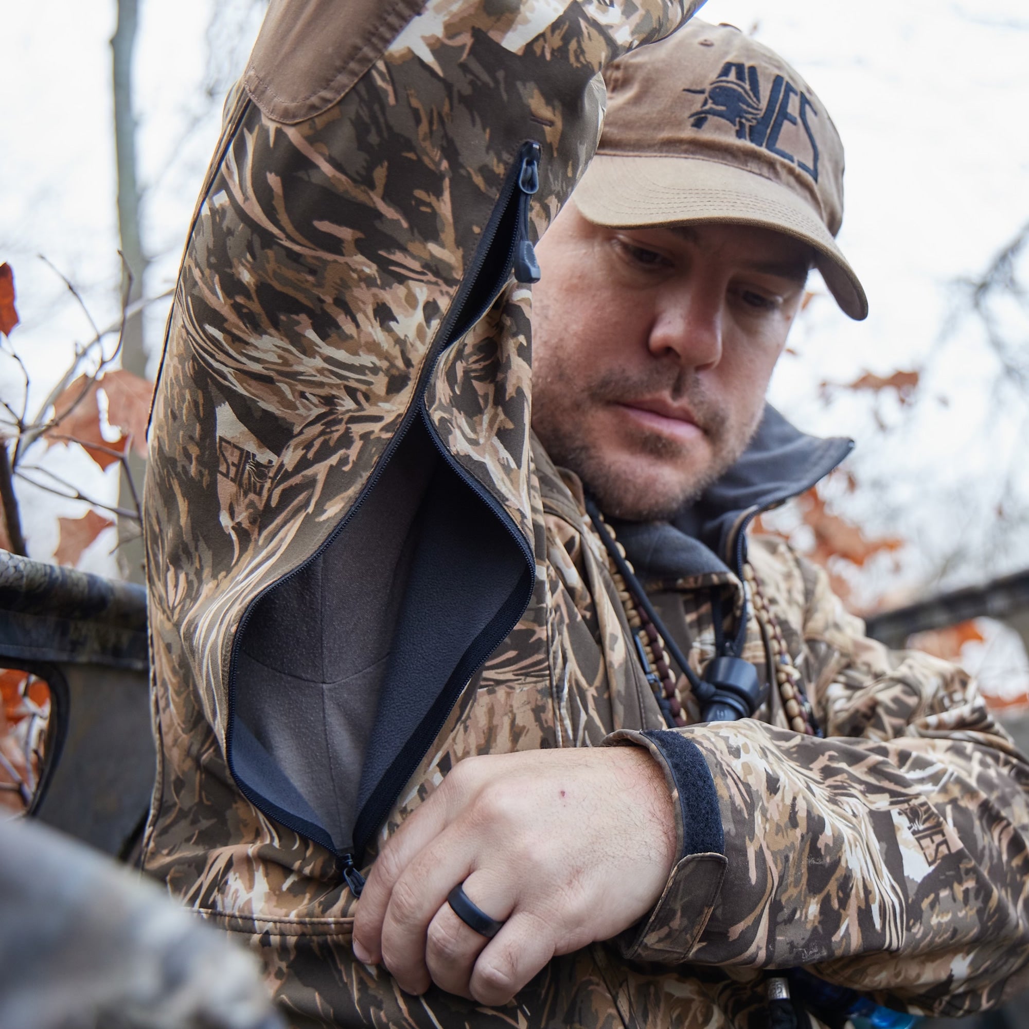 AVES drifter jacket camo 5-star duck hunting  mid-weight 4-way stretch outer layer jacket / coat vented sleeves 